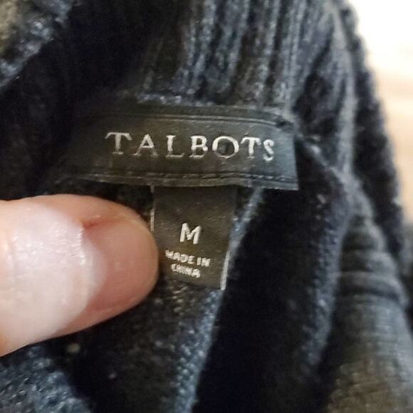 Talbots DONEGAL Grey Heathered COWL NECK SWEATER DRESS Size Medium new!!! - Picture 5 of 7